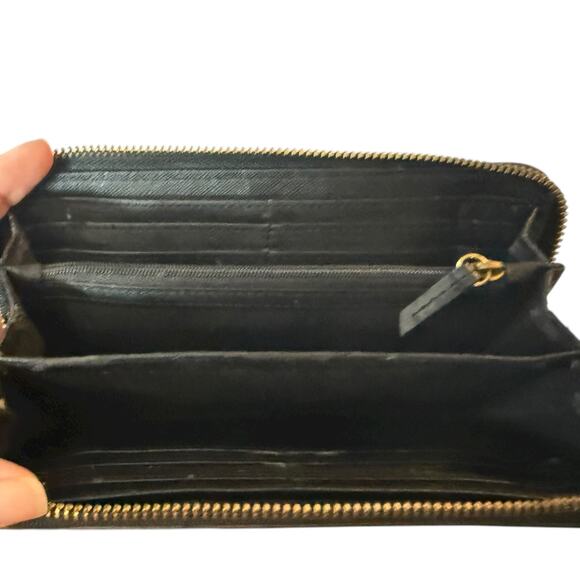Fossil Black Leather Full Zippy Wallet - Picture 9 of 10